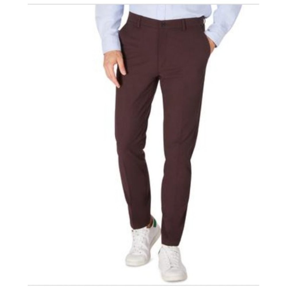 Men's Slim Fit Maroon Pants